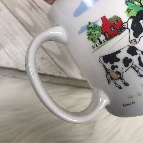 Vintage Farmhouse Cow Print Coffee Mug from 1997 - Picture 10 of 12